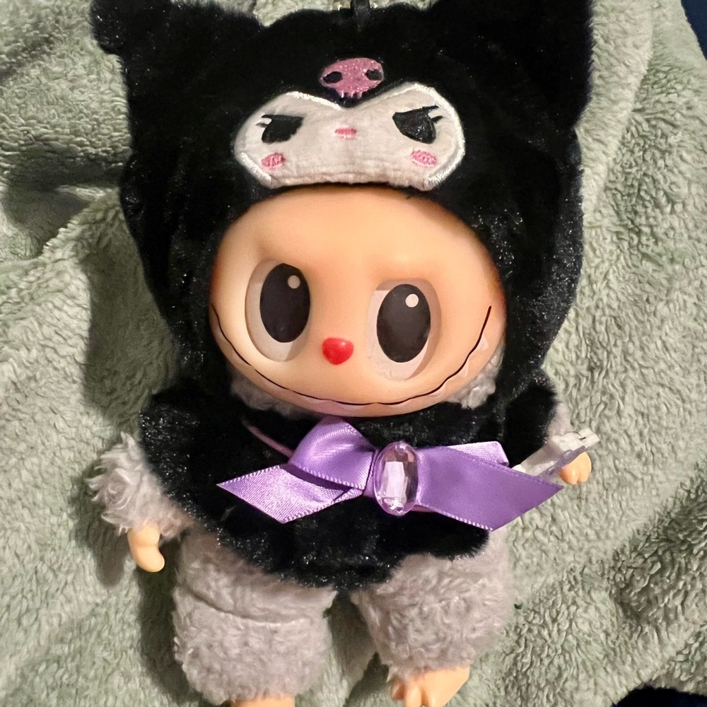 Kuromi Plush Outfit for 15–17cm LaBuBu Dolls (Doll Not Included)